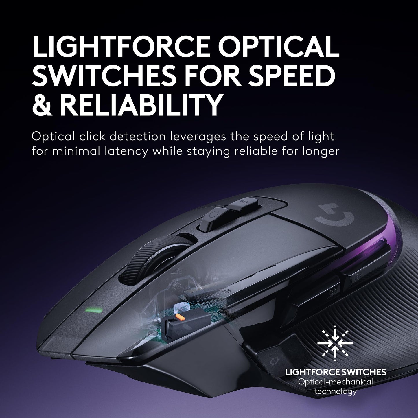 Logitech G502 X Plus Wireless Gaming Mouse - LIGHTSPEED Optical, LIGHTFORCE Switches, LIGHTSYNC RGB, HERO 25K Sensor for PC/Mac - Black