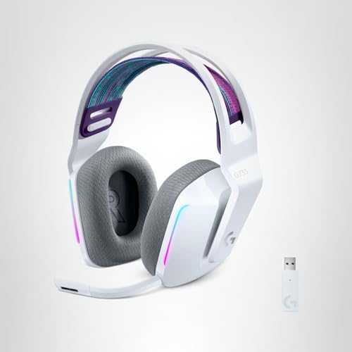 Logitech G733 Lightspeed Wireless Gaming Headset, Suspension Headband, Lightsync RGB, Blue VO!CE Mic, PRO-G Audio – Black, Gaming Headset Wireless, PC, PS5, PS4, Switch Compatible
