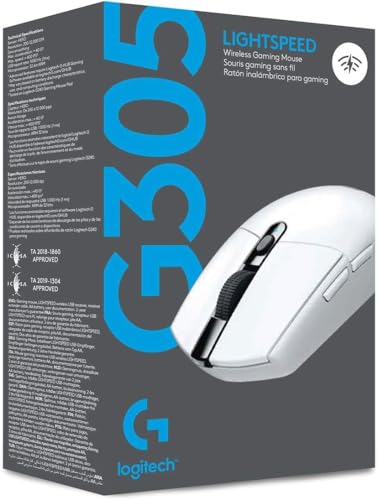 Logitech G305 LIGHTSPEED Wireless Gaming Mouse, Hero 12K Sensor, 12,000 DPI, Lightweight, 6 Programmable Buttons, 250h Battery Life, On-Board Memory, PC/Mac - Black