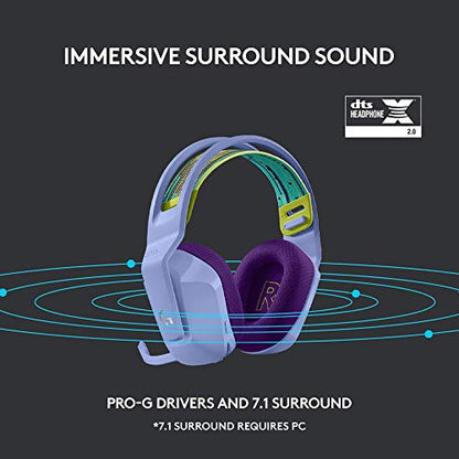 Logitech G733 Lightspeed Wireless Gaming Headset, Suspension Headband, Lightsync RGB, Blue VO!CE Mic, PRO-G Audio – Black, Gaming Headset Wireless, PC, PS5, PS4, Switch Compatible