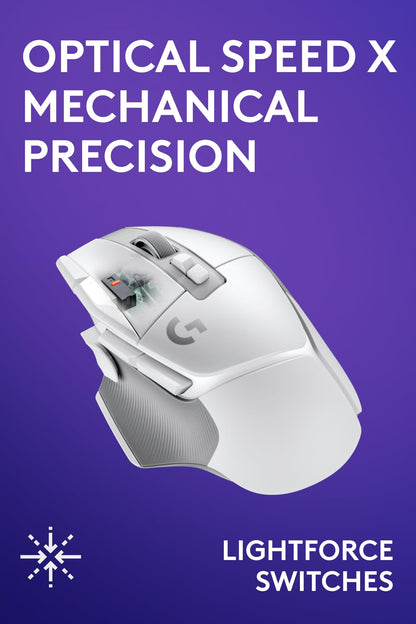 Logitech G502 X Plus Wireless Gaming Mouse - LIGHTSPEED Optical, LIGHTFORCE Switches, LIGHTSYNC RGB, HERO 25K Sensor for PC/Mac - Black