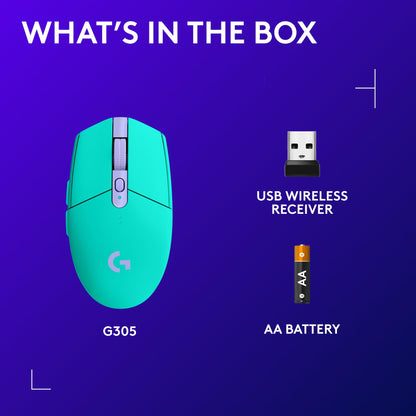 Logitech G305 LIGHTSPEED Wireless Gaming Mouse, Hero 12K Sensor, 12,000 DPI, Lightweight, 6 Programmable Buttons, 250h Battery Life, On-Board Memory, PC/Mac - Black