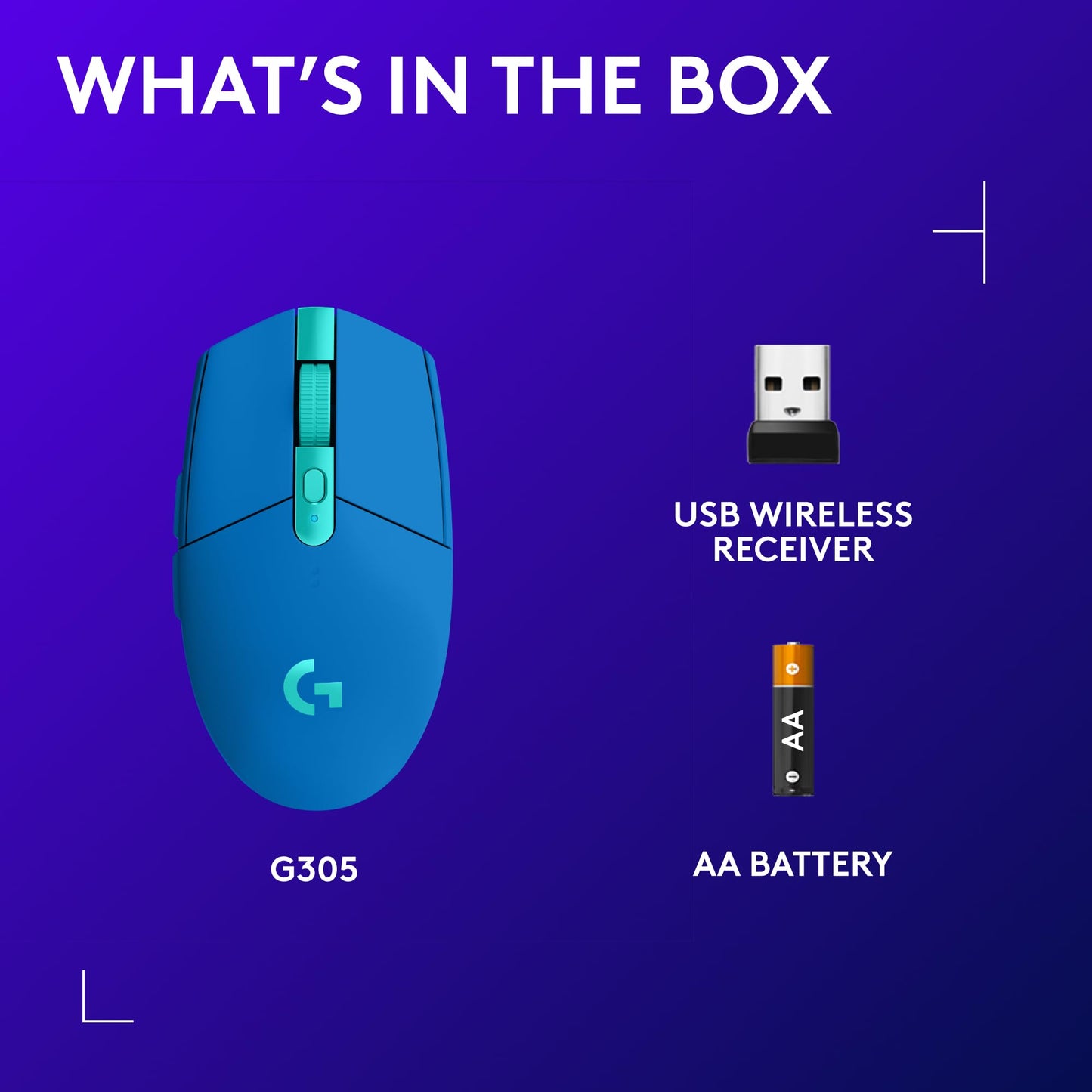 Logitech G305 LIGHTSPEED Wireless Gaming Mouse, Hero 12K Sensor, 12,000 DPI, Lightweight, 6 Programmable Buttons, 250h Battery Life, On-Board Memory, PC/Mac - Black