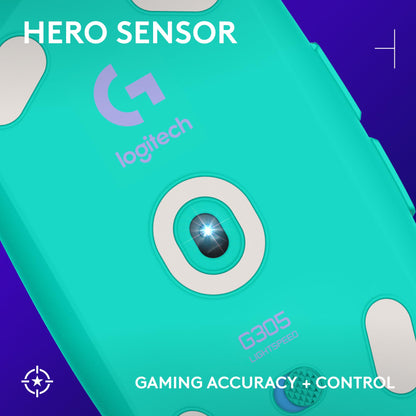 Logitech G305 LIGHTSPEED Wireless Gaming Mouse, Hero 12K Sensor, 12,000 DPI, Lightweight, 6 Programmable Buttons, 250h Battery Life, On-Board Memory, PC/Mac - Black