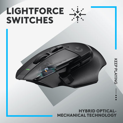 Logitech G502 X Plus Wireless Gaming Mouse - LIGHTSPEED Optical, LIGHTFORCE Switches, LIGHTSYNC RGB, HERO 25K Sensor for PC/Mac - Black