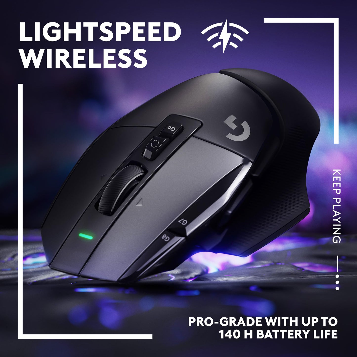 Logitech G502 X Plus Wireless Gaming Mouse - LIGHTSPEED Optical, LIGHTFORCE Switches, LIGHTSYNC RGB, HERO 25K Sensor for PC/Mac - Black