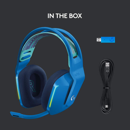 Logitech G733 Lightspeed Wireless Gaming Headset, Suspension Headband, Lightsync RGB, Blue VO!CE Mic, PRO-G Audio – Black, Gaming Headset Wireless, PC, PS5, PS4, Switch Compatible