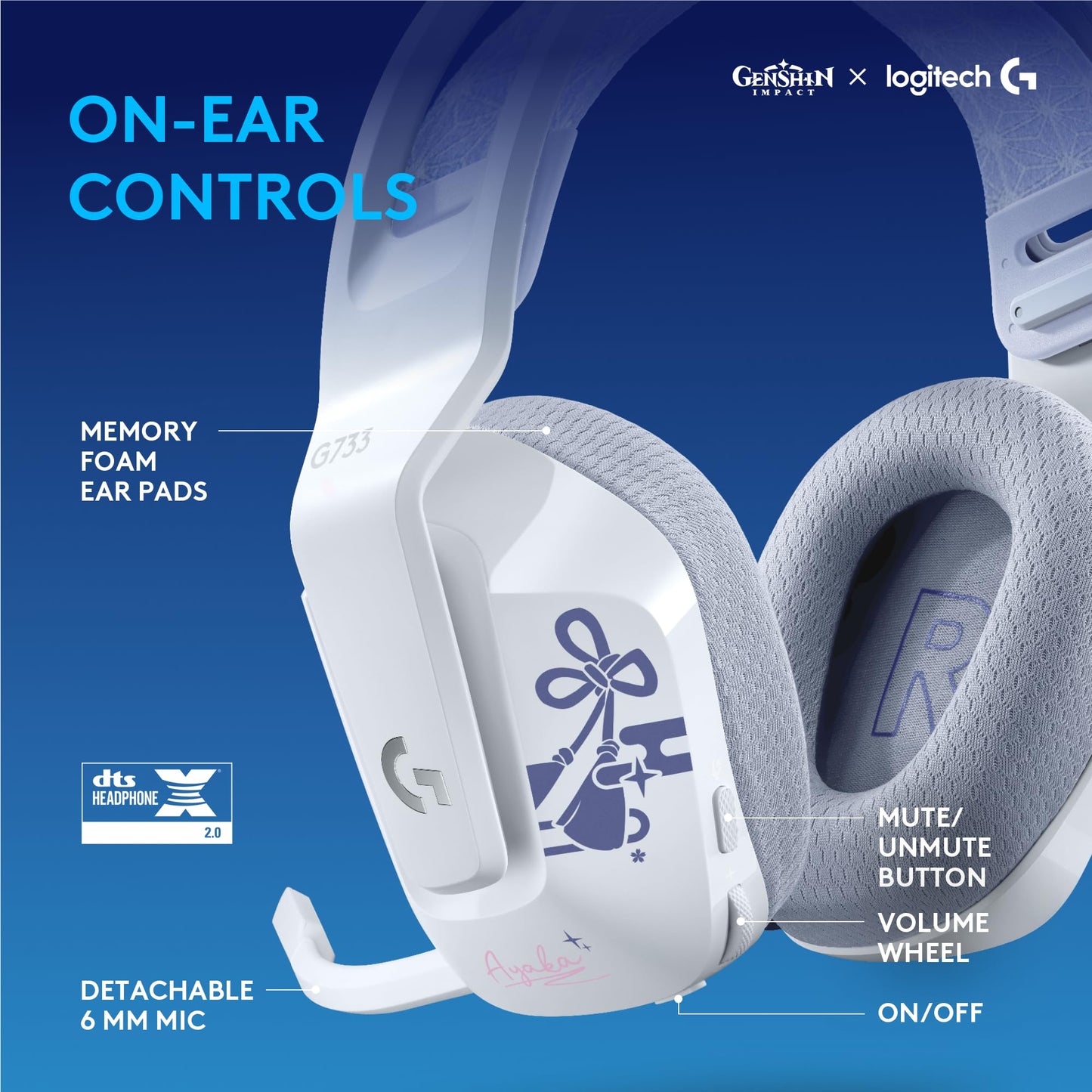 Logitech G733 Lightspeed Wireless Gaming Headset, Suspension Headband, Lightsync RGB, Blue VO!CE Mic, PRO-G Audio – Black, Gaming Headset Wireless, PC, PS5, PS4, Switch Compatible