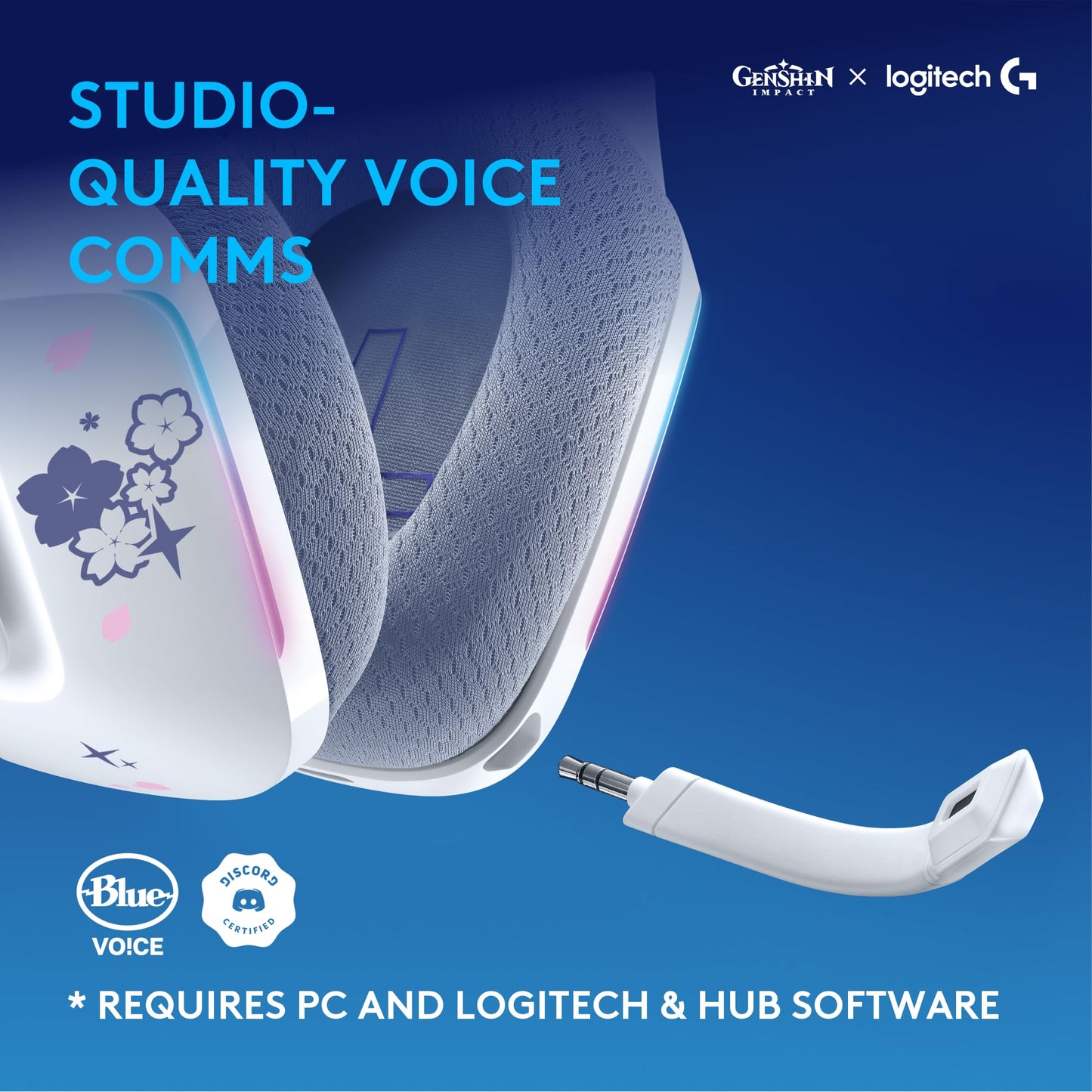 Logitech G733 Lightspeed Wireless Gaming Headset, Suspension Headband, Lightsync RGB, Blue VO!CE Mic, PRO-G Audio – Black, Gaming Headset Wireless, PC, PS5, PS4, Switch Compatible