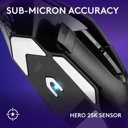 Logitech G502 X Plus Wireless Gaming Mouse - LIGHTSPEED Optical, LIGHTFORCE Switches, LIGHTSYNC RGB, HERO 25K Sensor for PC/Mac - Black